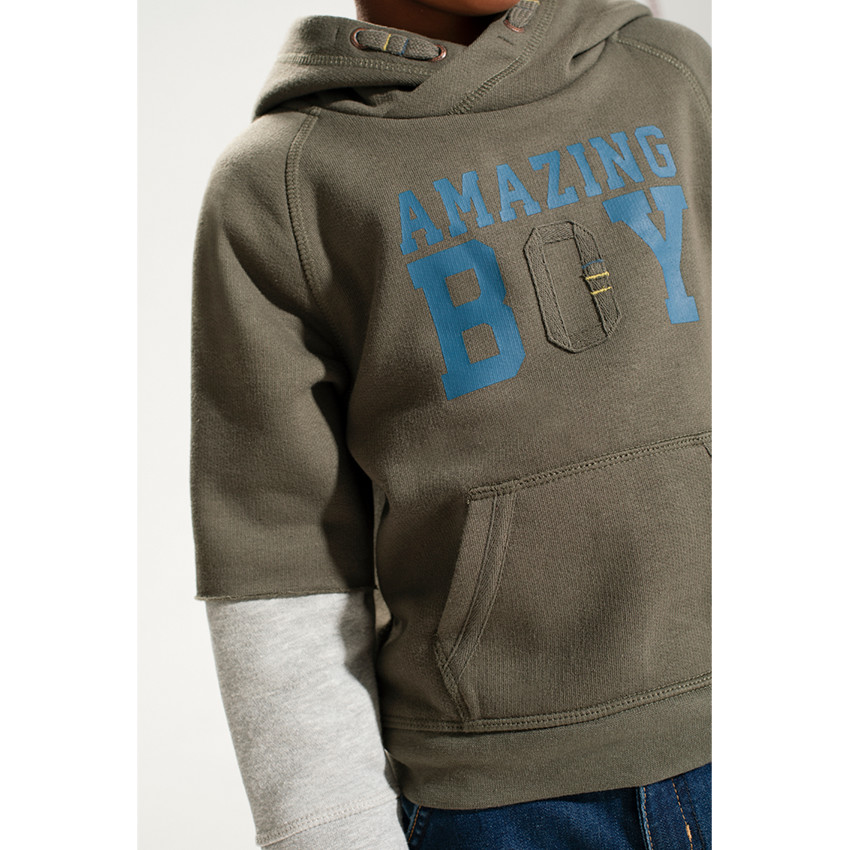 Sudadera de felpa con efecto 2 en 1 con capucha  