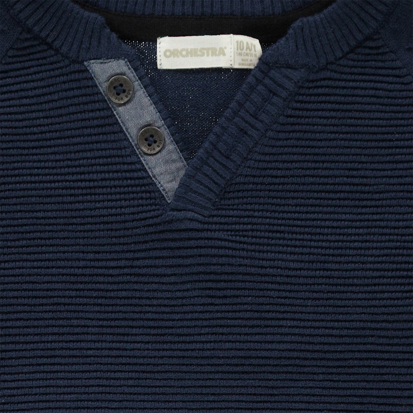 Júnior - Jersey de punto otomano con cuello de estilo tunecino 