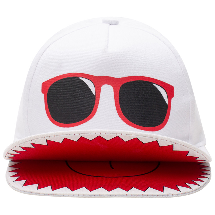 Visera de rayas de sarga con gafas estampadas y doble visera 