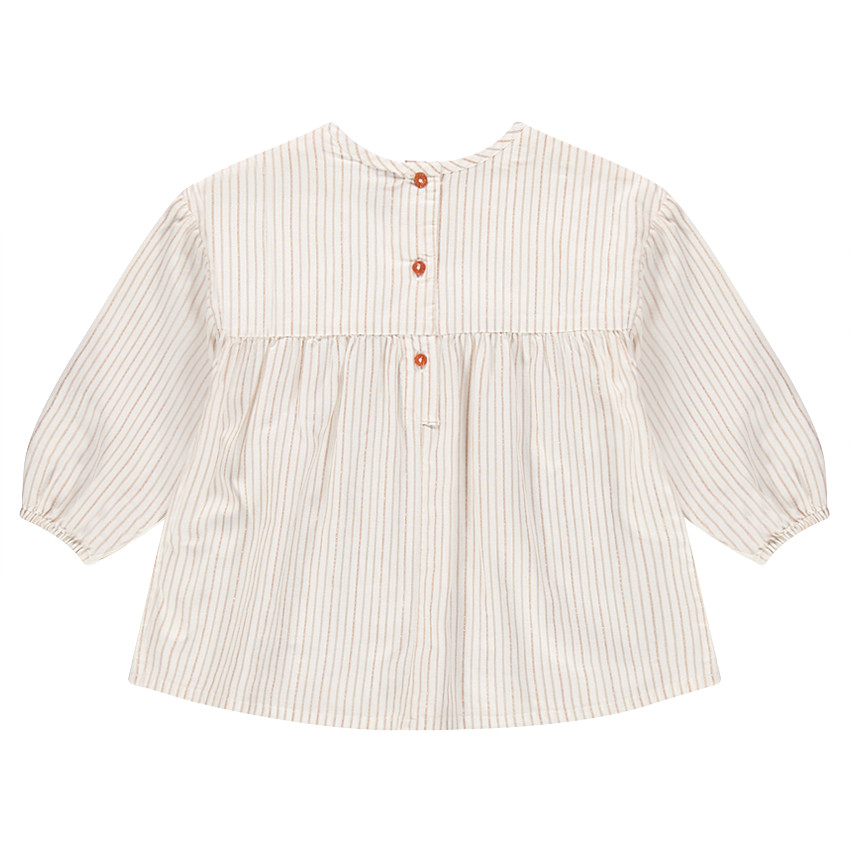 Túnica a rayas con brillos y bordados de fantasía 