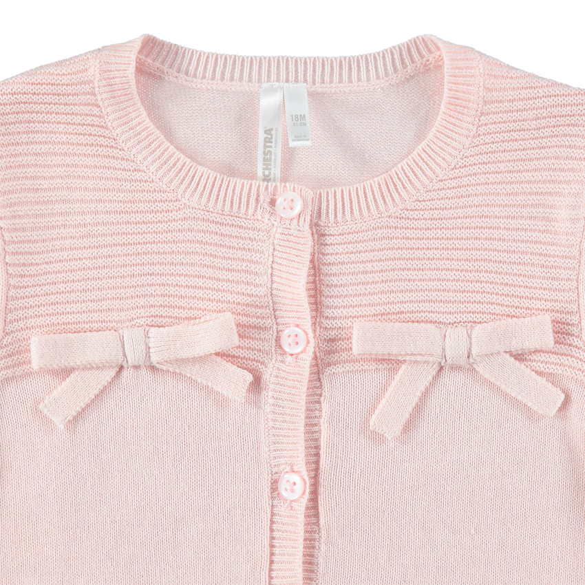 Chaqueta de punto con lazos planos del mismo color 