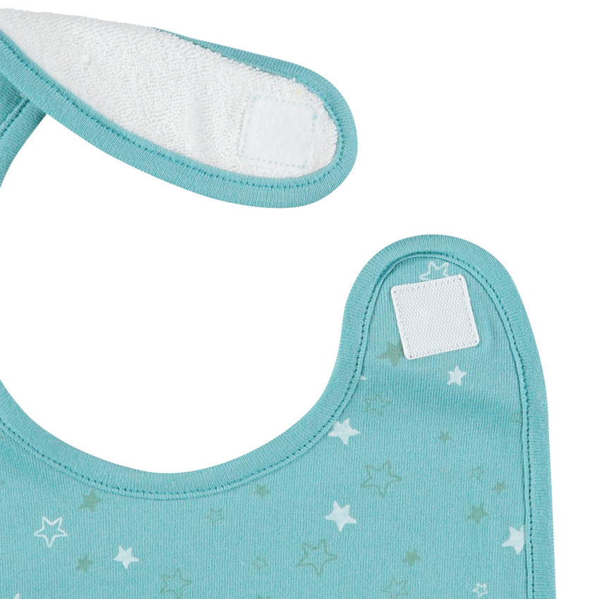 Lote de 2 baberos à message et étoiles printés 