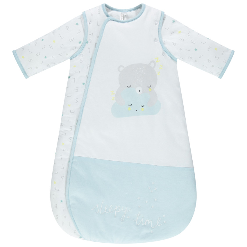 Saco de dormir en algodon bio à mangas amovibles 