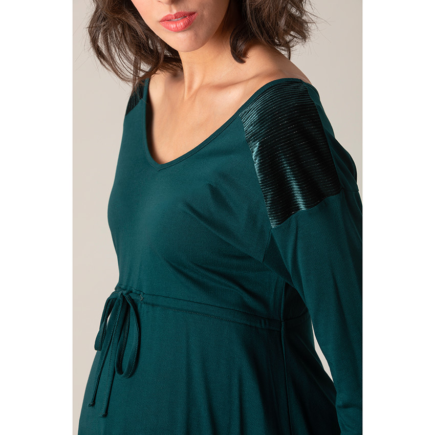 Camiseta de de embarazo con apliques de pana 