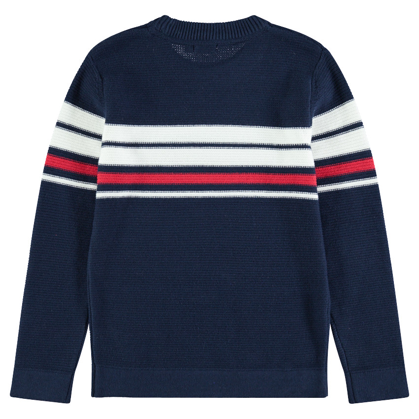 Jersey de punto con bandas en contraste de jácquard 