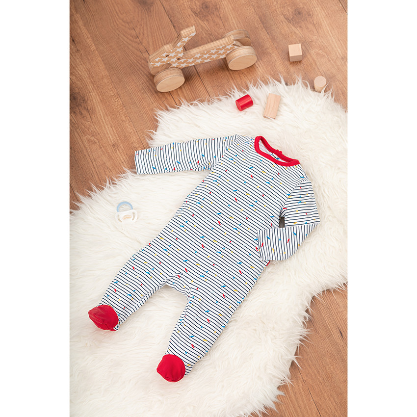 lote de 2 Pelele en jersey de rayas y barcos estampados 