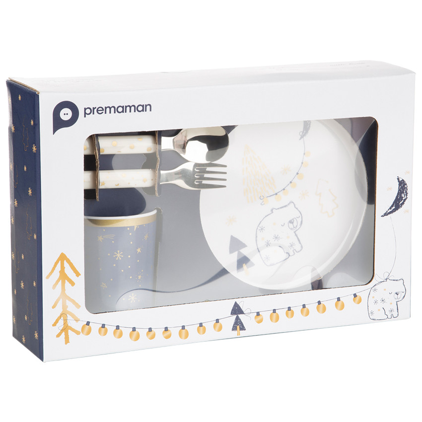 Conjunto para comer noche magica de melaminado 5 pcs - Oso 