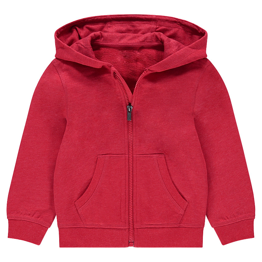 Chaqueta con capucha de felpa lisa 