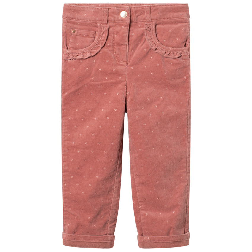 Pantalón de terciopelo con forro polar y estampado gráfico 