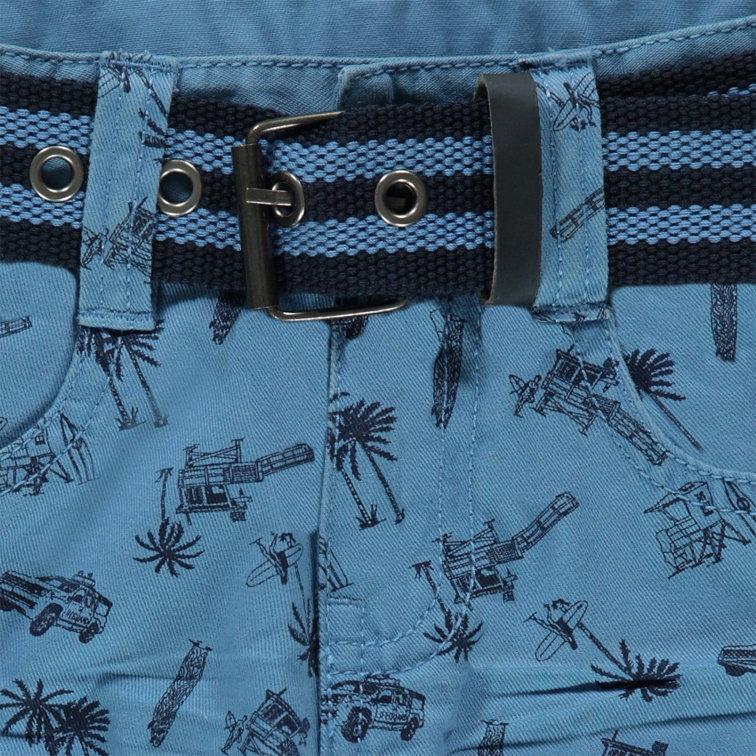 Bermudas de sarga estampada all over con cinturón 