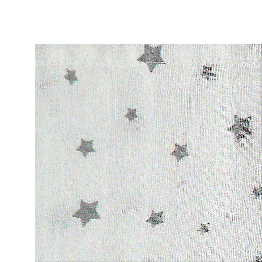 Muselina de fibra de bambú 100 x 100 cm con estrellas estampadas all over 