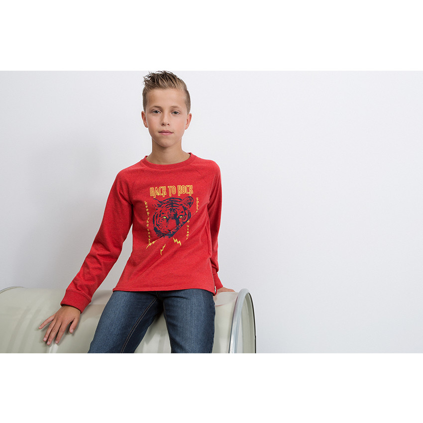 Júnior - Camiseta de punto de manga larga de punto con estampado de tigre 
