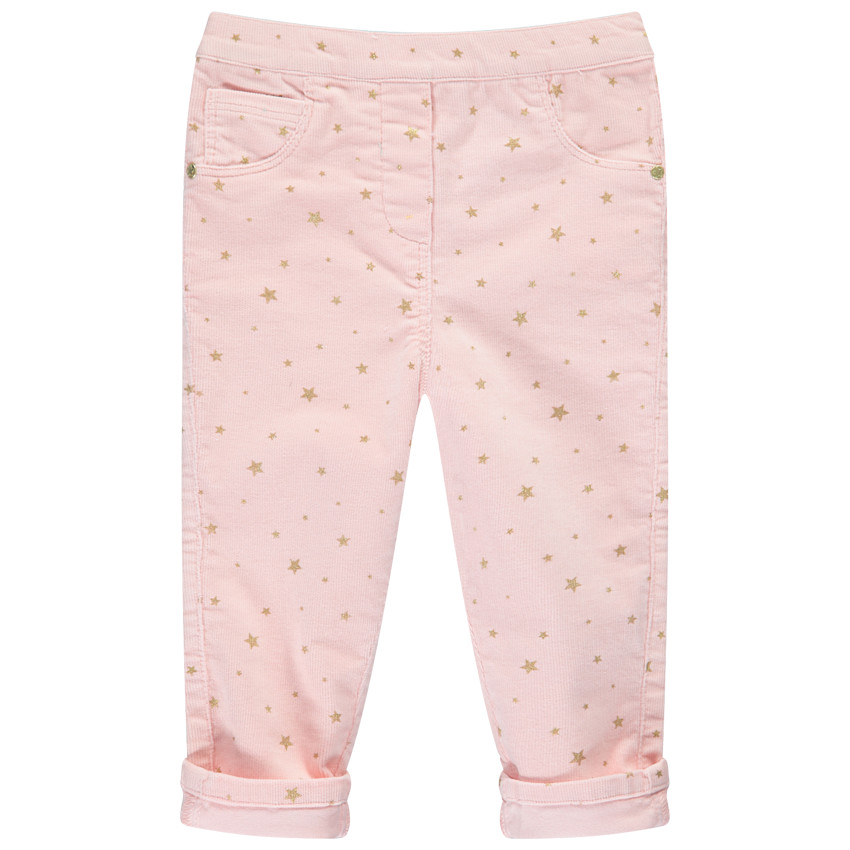 Pantalón de pana con estrellas doradas estampadas 