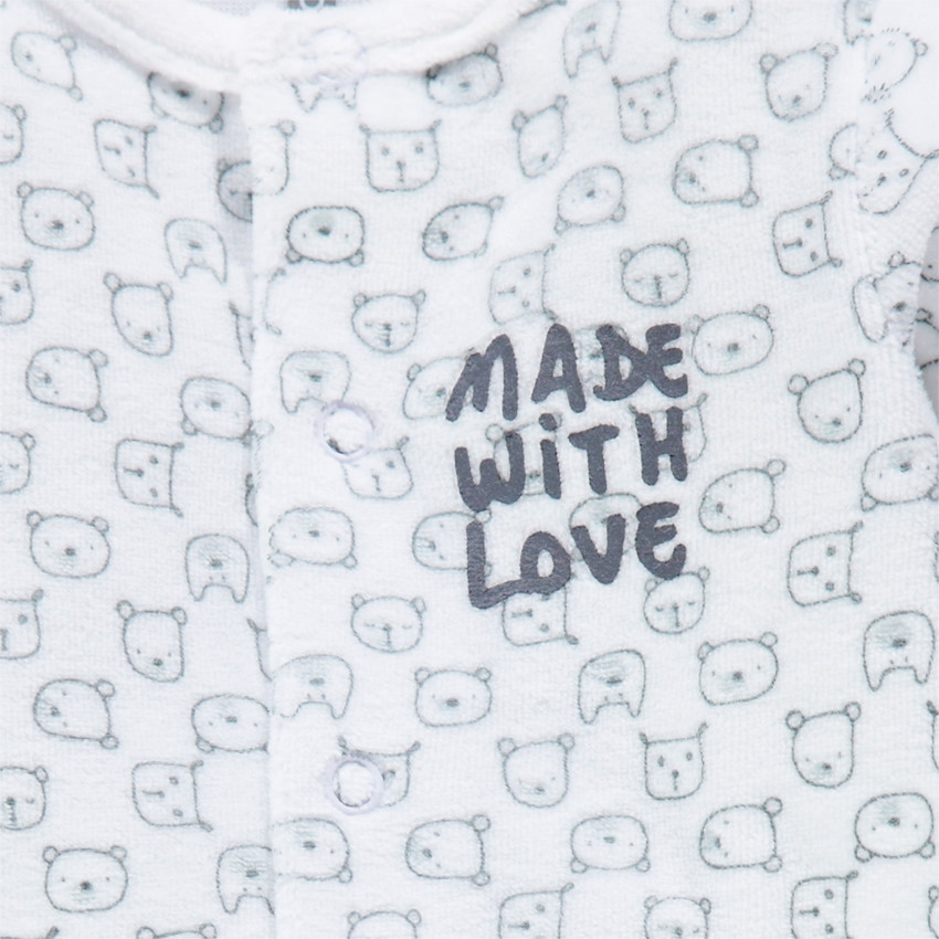 Mono de dormir de terciopelo con estampado fantasía all-over 