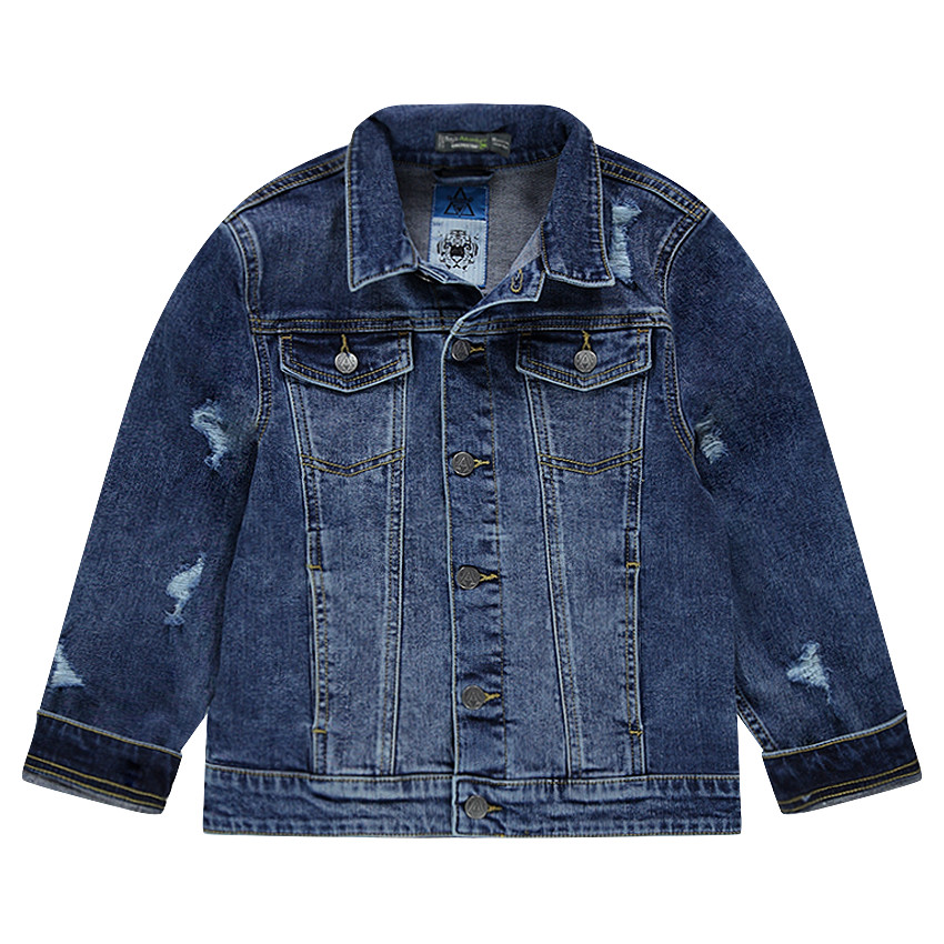 Júnior - Chaqueta vaquera efecto desgastado con bolsillos 