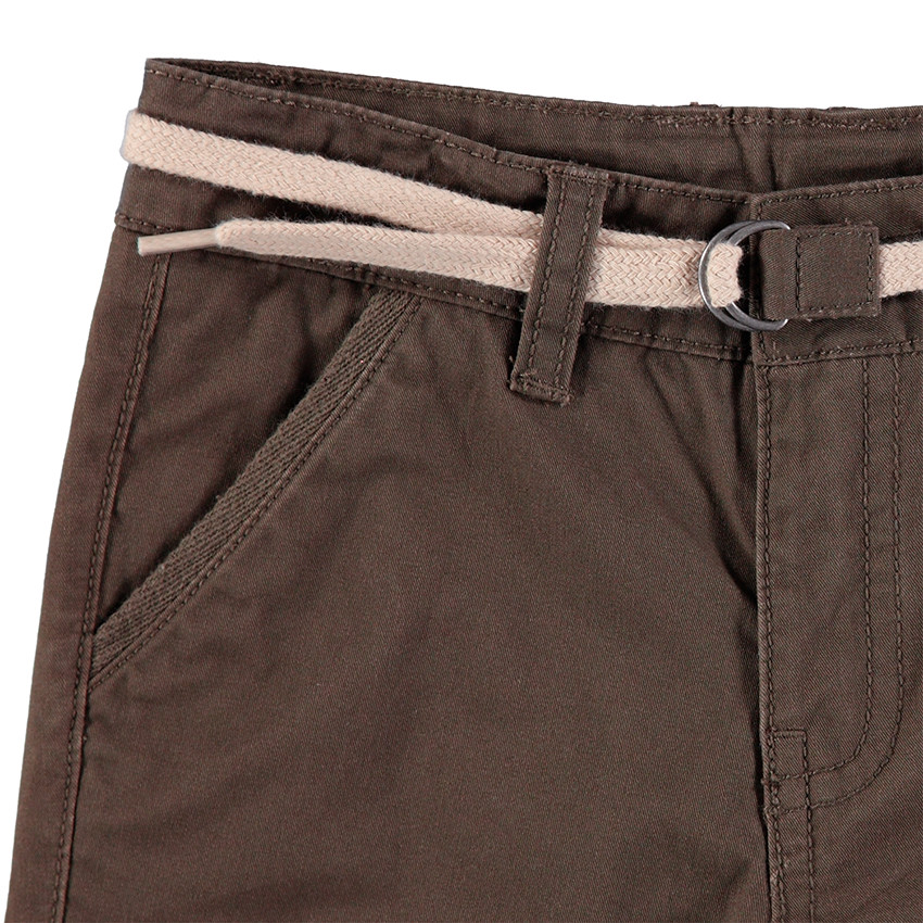 Bermudas de algodón con cinturón trenzado desmontable 