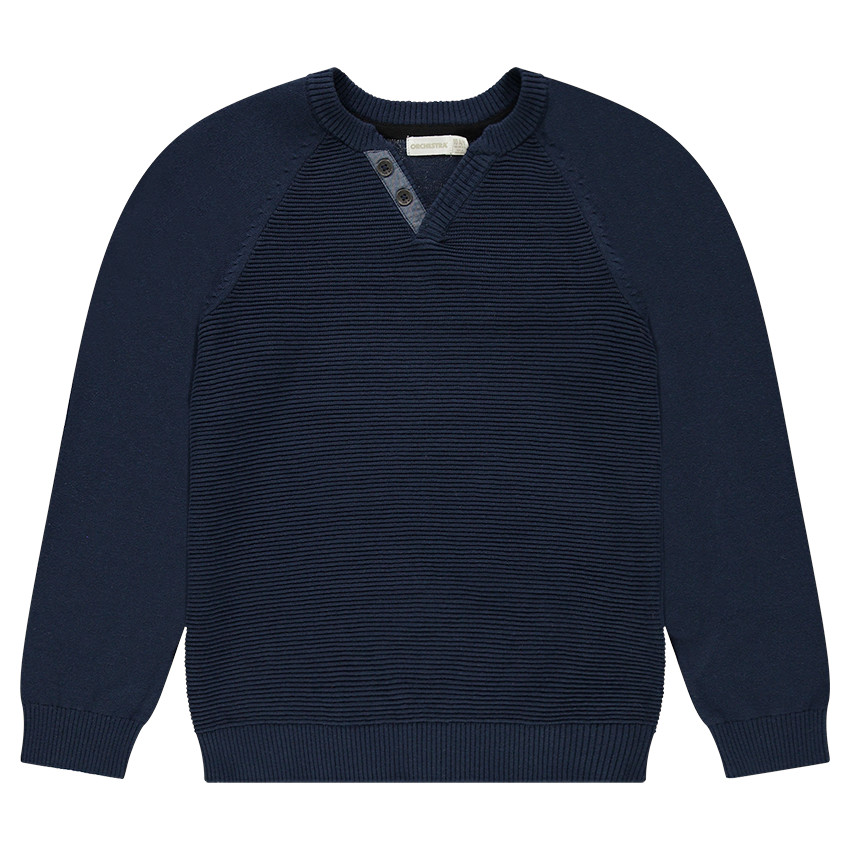 Júnior - Jersey de punto otomano con cuello de estilo tunecino 