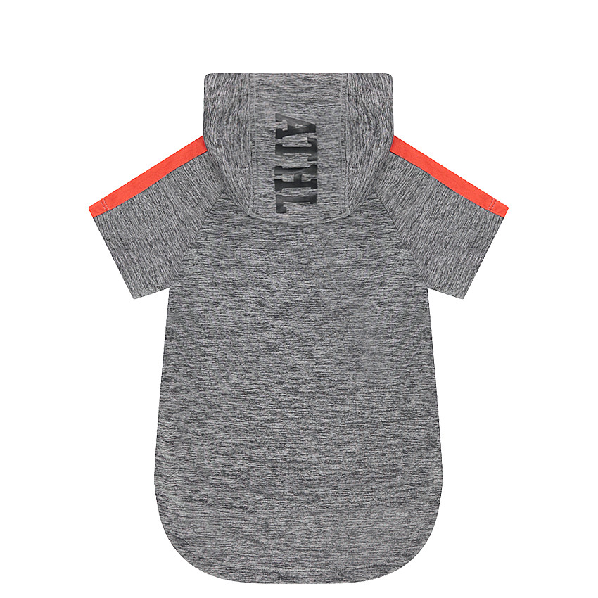 Tee-shirt manches courtes à capuche avec inscription effet mesh sur le devant 