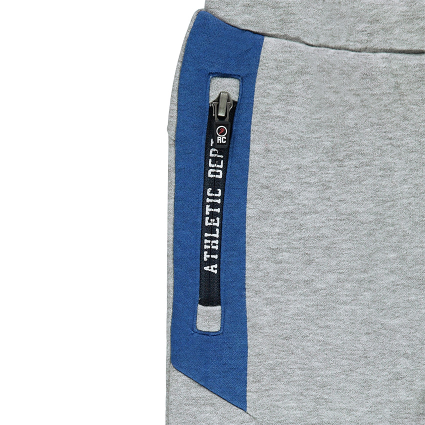 Pantalón de chándal de felpa con bolsillos con cremallera en contraste 