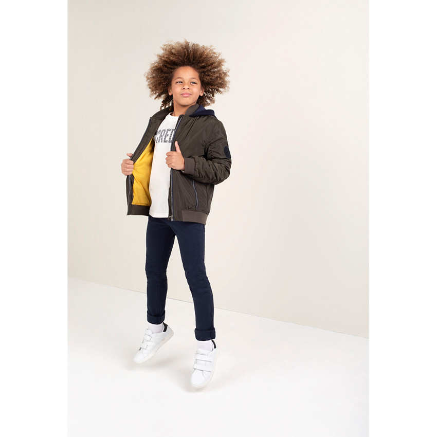 Júnior - Pantalón con efecto arrugado y bolsillos con inscripción de relieve 