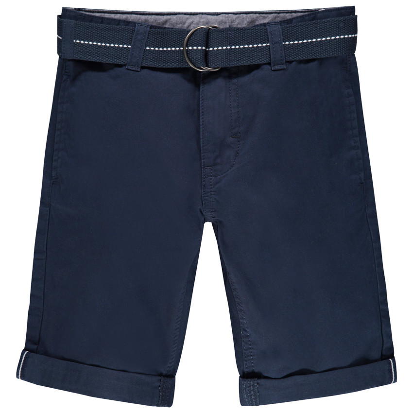 Bermudas lisas de tela y cinturón desmontable 