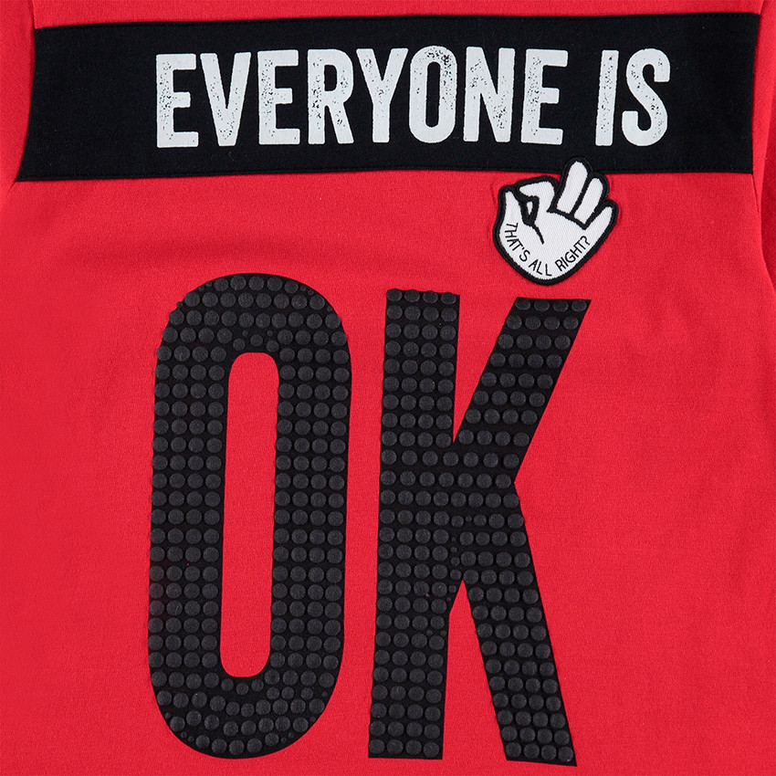 Júnior - Camiseta de punto de manga larga con mensaje estampado 