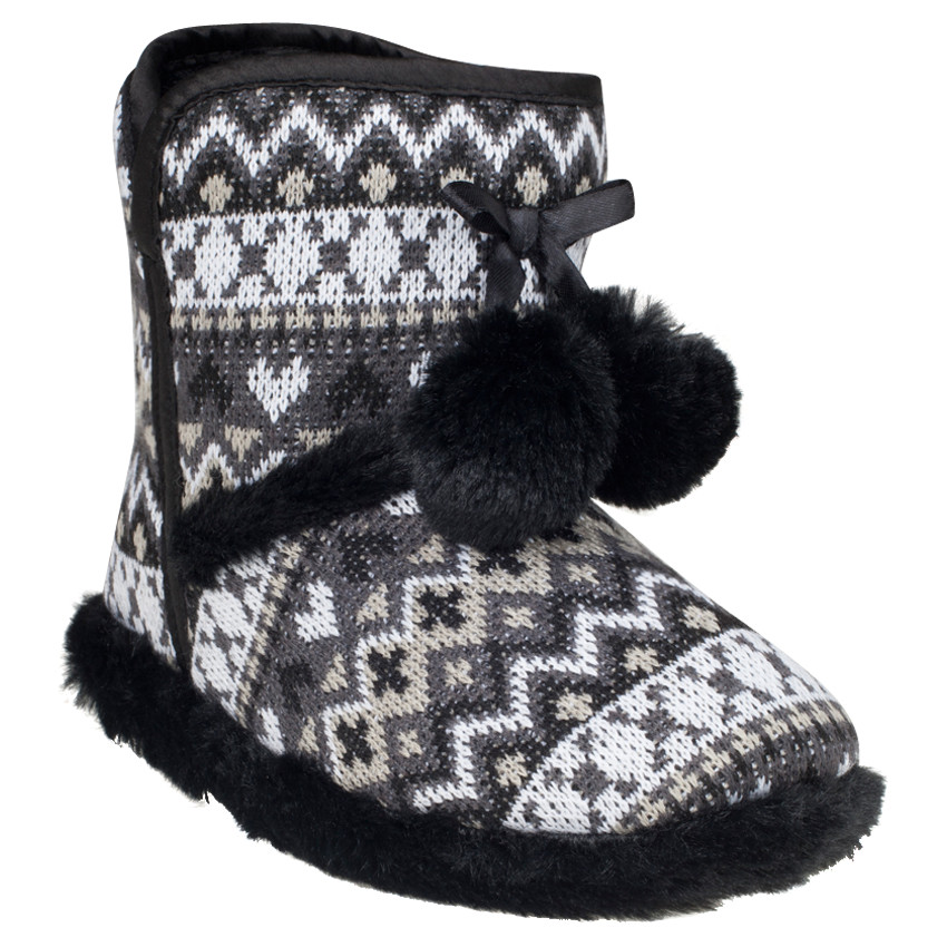 Zapatillas de punto con fantasía con pompones 