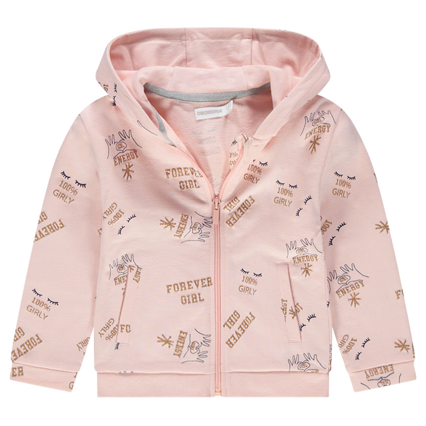 Chaqueta con capucha de felpa con cremallera y dibujo de fantasía  Additional Chaqueta con capucha de felpa con cremallera y dibujo de fantasía