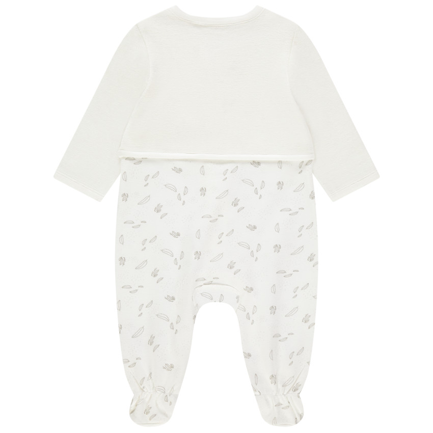 Dors-bien en velours zippé à plumes imprimées 