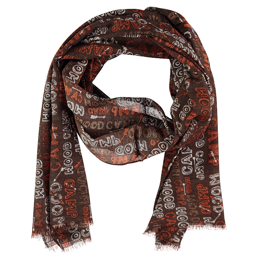 Pañuelo de gasa con texto en contraste all-over 