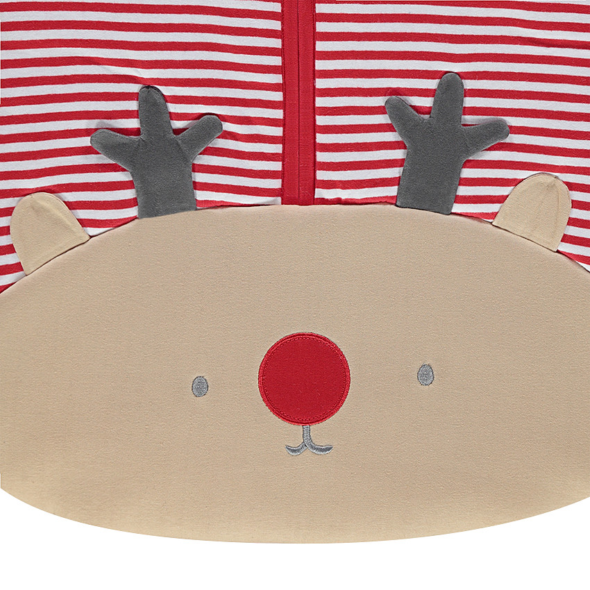 Saco de dormir sin mangas de punto de rayas con dibujo de alce 