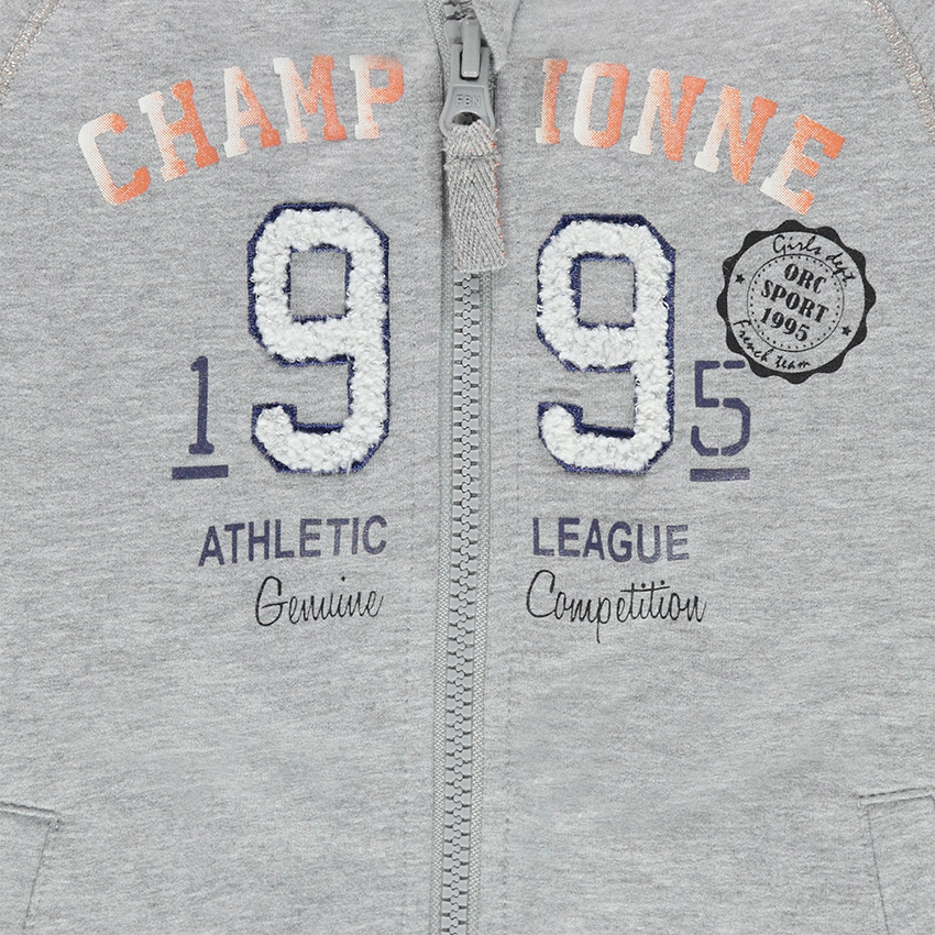 Chaqueta de felpa con cremallera y capucha 