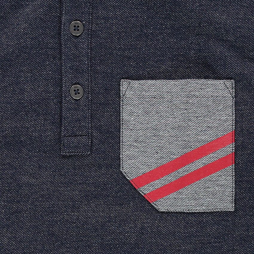 Polo de punto de fantasía con detalles que contrastan 