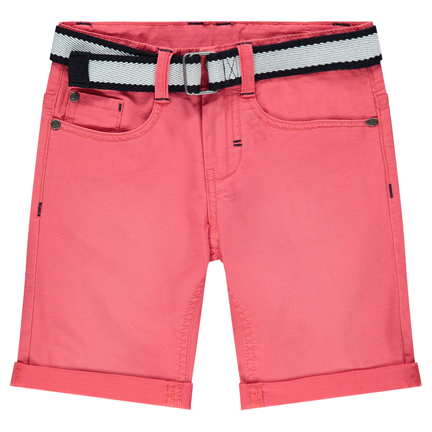 Bermudas de algodón teñido con cinturón desmontable 