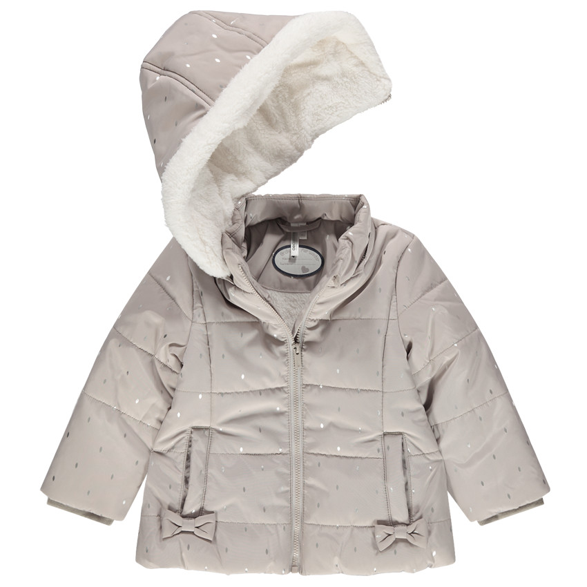 Doudoune matelassée à motif brillant doublée sherpa 