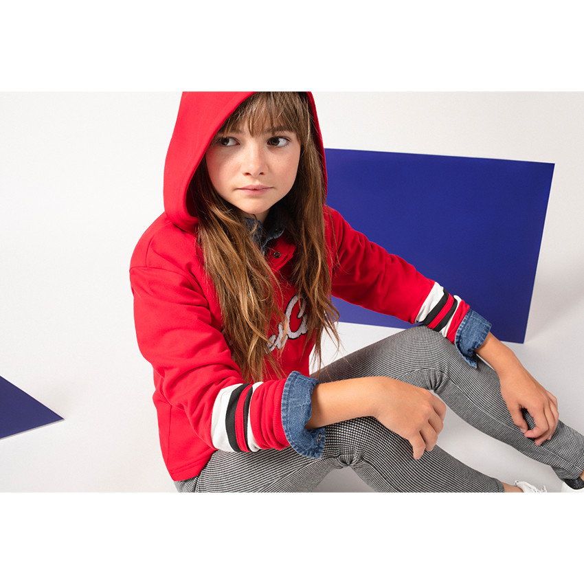 Júnior - Sudadera roja con capucha e inscripción de rizo  Additional Júnior - Sudadera roja con capucha e inscripción de rizo