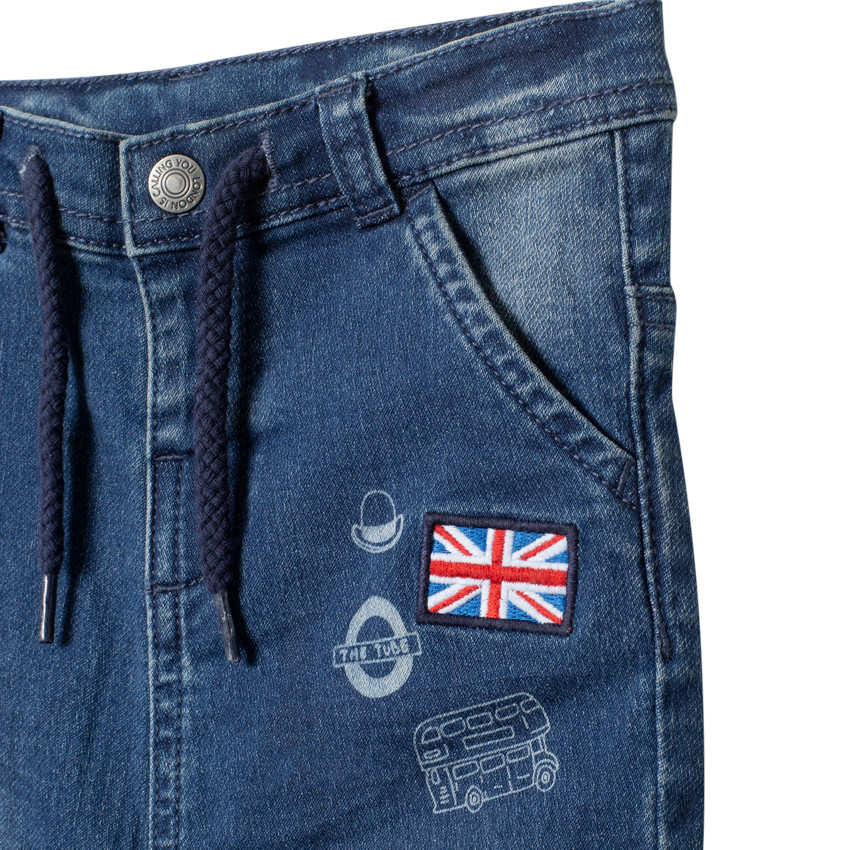 Jean à badges esprit Londres pour bébé garçon 