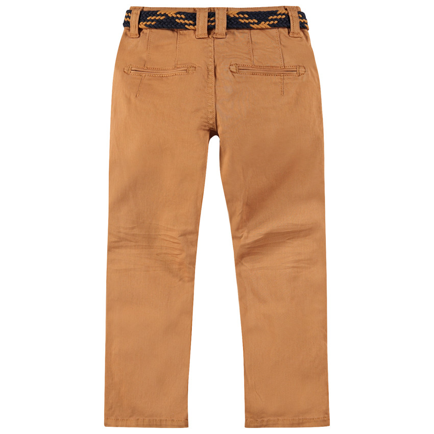 Pantalón de algodón teñido con cinturón trenzado desmontable 