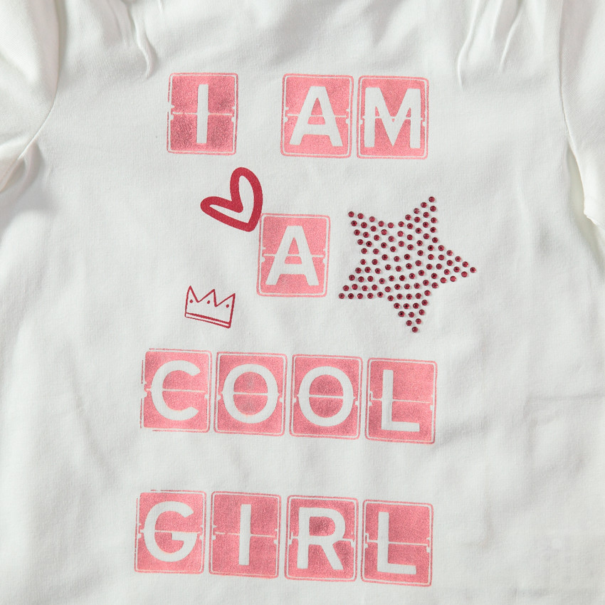 Camiseta de manga larga con volantes e inscripciones estampadas  Additional Camiseta de manga larga con volantes e inscripciones estampadas
