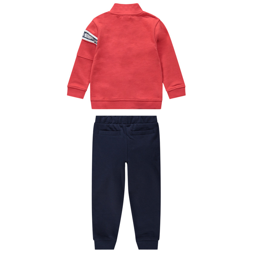 Chándal bicolor con chaqueta con cremallera y pantalón de felpa liso 