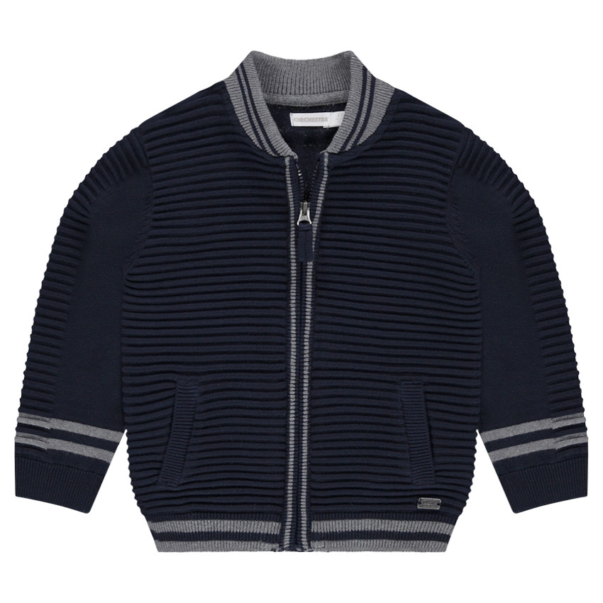 Chaqueta de punto de fantasía con cremallera. 