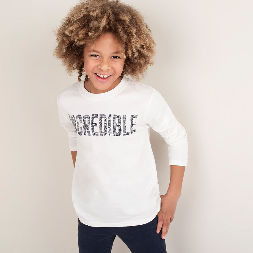 Júnior - Camiseta de manga larga con mensaje estampado 