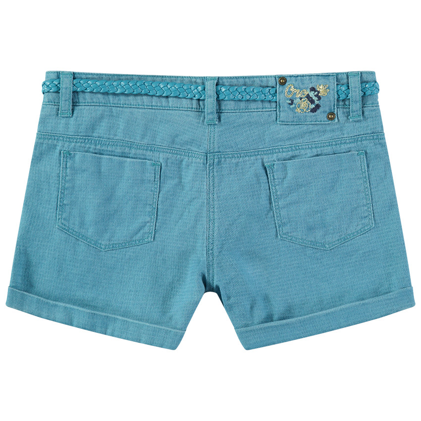 Pantalón teñido de tela de fantasía con cinturón trenzado desmontable 