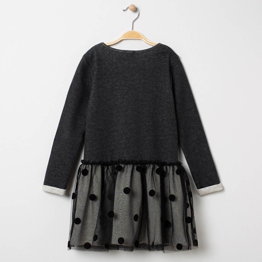 Robe de fêtes effet 2 en 1 bi-matière pour enfant fille 
