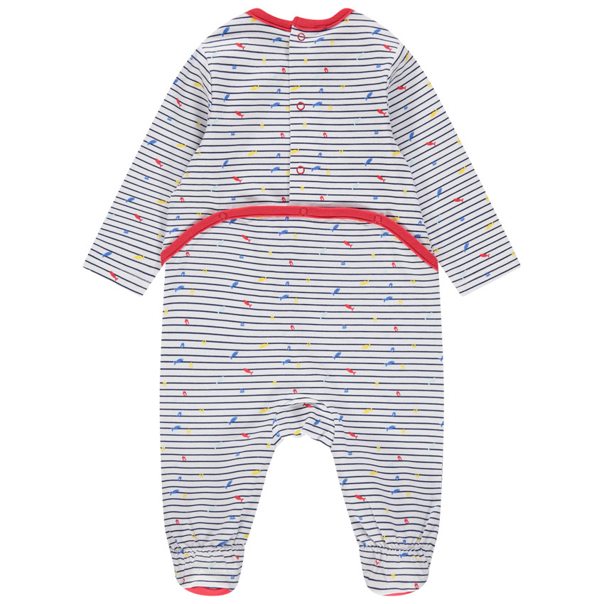 lote de 2 Pelele en jersey de rayas y barcos estampados 