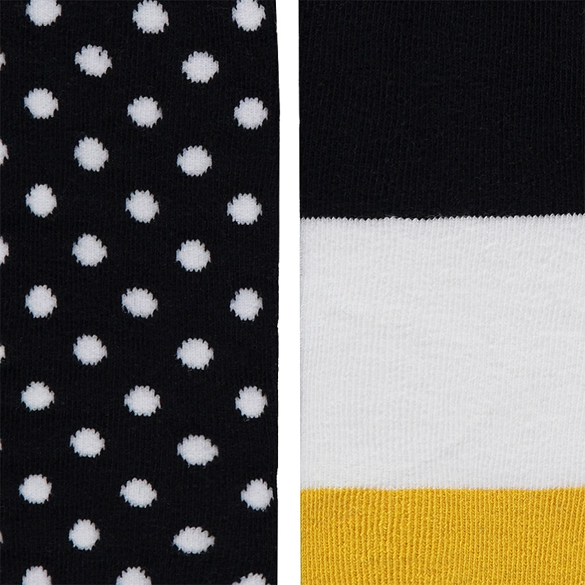 Juego de 2 leotardos con lunares all over de jacquard y contrastes  
