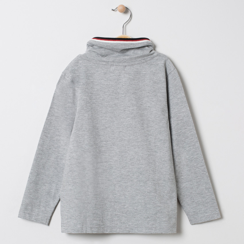 Camiseta de manga larga estampada papa  Noel con cuello de fantasía  