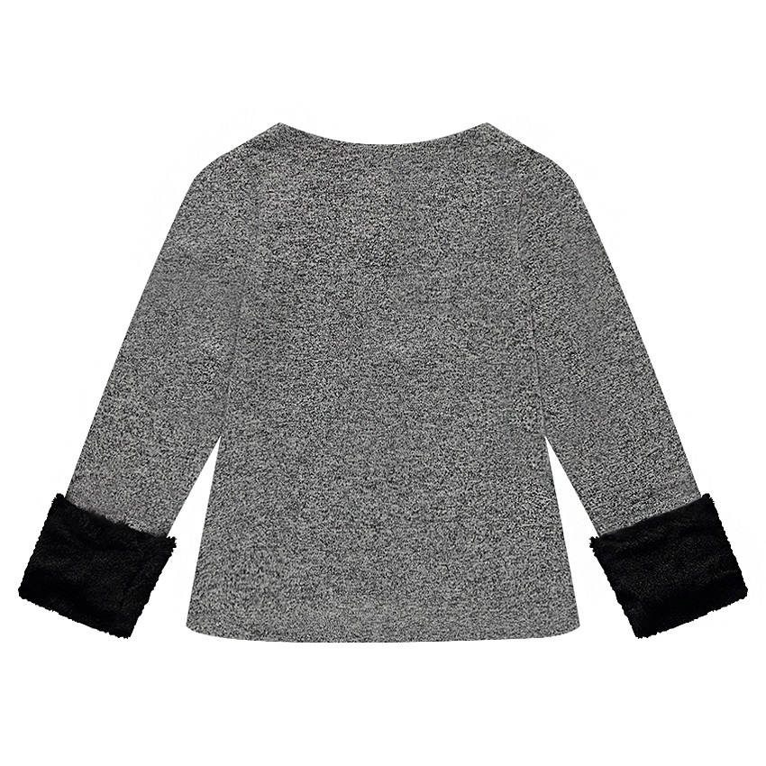 Júnior - Sudadera de muletón asargado con apliques de pelo falso 