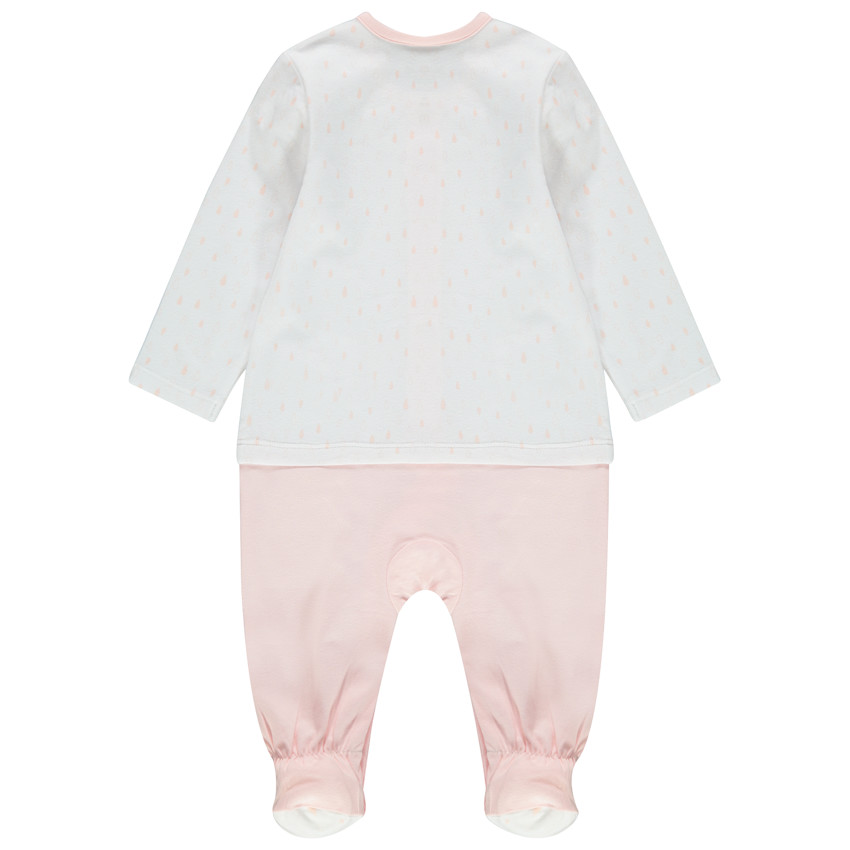 Pelele en algodon bio à estampados placés  