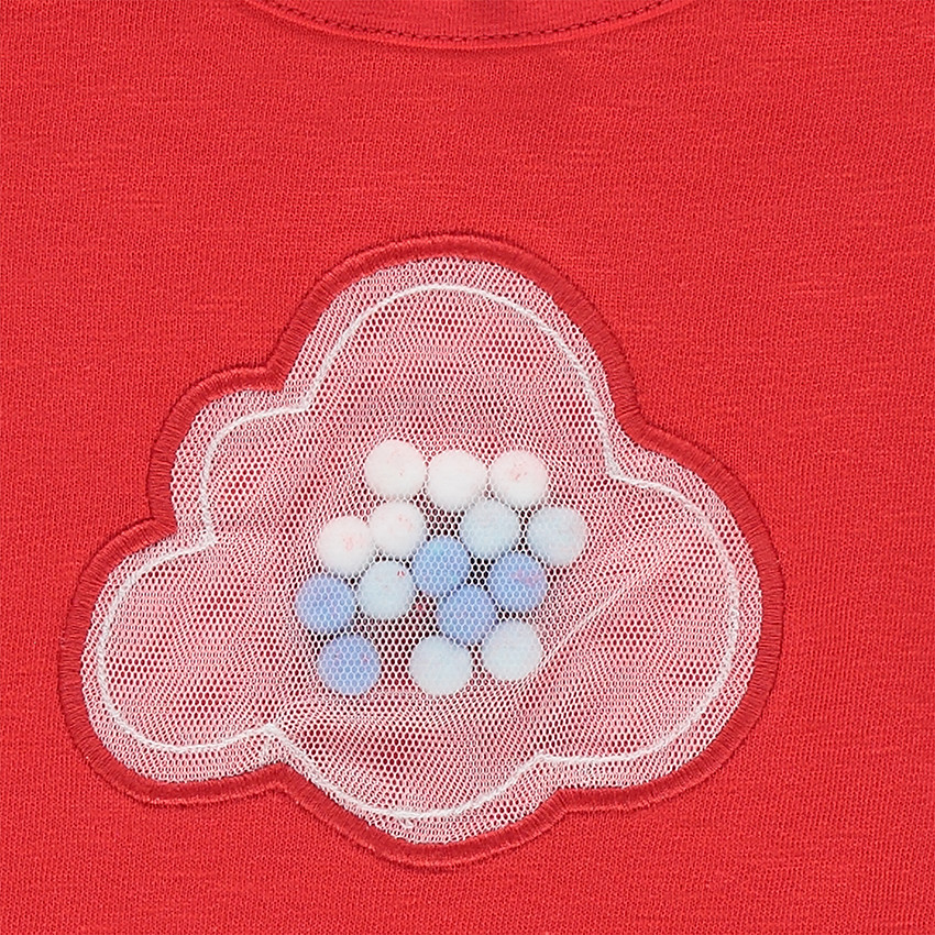Camiseta de manga larga con volantes y pompones y aplicaciones de rejilla  Additional Camiseta de manga larga con volantes y pompones y aplicaciones de rejilla